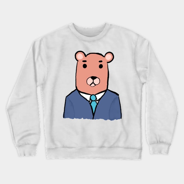 Suited business bear Crewneck Sweatshirt by glowglowworm